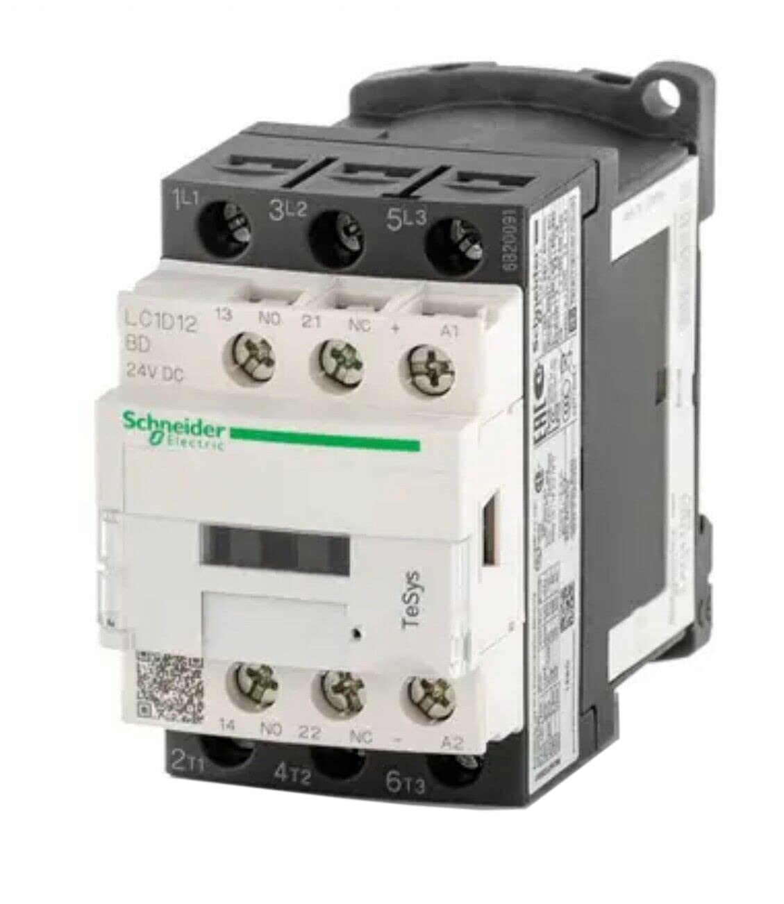 Schneider Electric LC1D12BD IEC Magnetic Contactor 24VDC 12A 3-Pole Non-Reversing