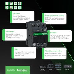 Schneider Electric LC1D12BD IEC Magnetic Contactor 24VDC 12A 3-Pole Non-Reversing