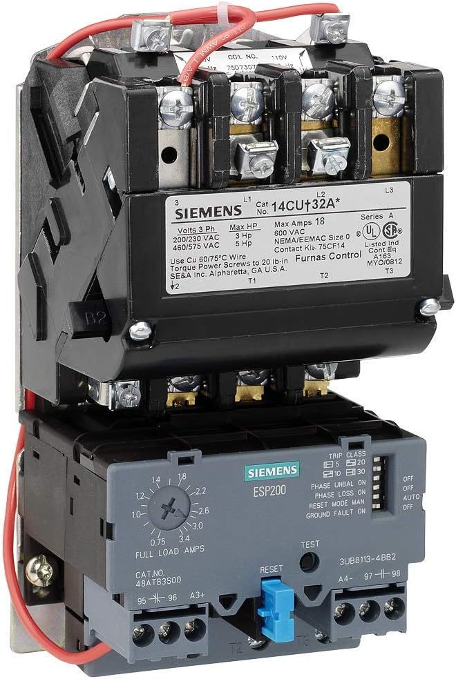 Siemens 14CUC32AA Motor Starter 3-12A Non-Reversing Size 0