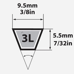 Gates 3L240 Truflex V-Belt 24 Inches 40 Degrees Bevel Pulley V-Belts