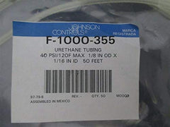 Johnson Controls F-1000-355 Urethane Tubing 50ft 1/8 inch OD Blue