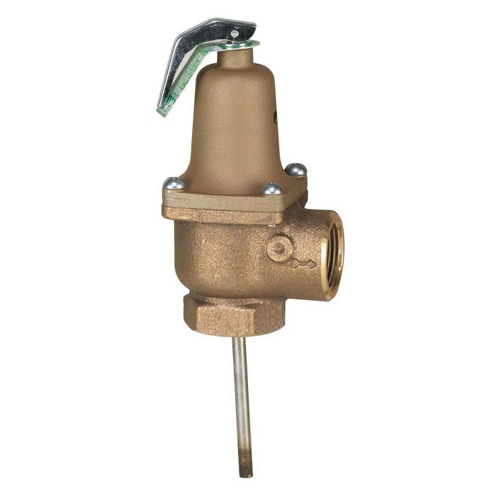 Watts 0121452 LF140X6 Bronze Automatic Re-Seating Temperature and Pressure Relief Valve 3/4 Inch 125 Psi