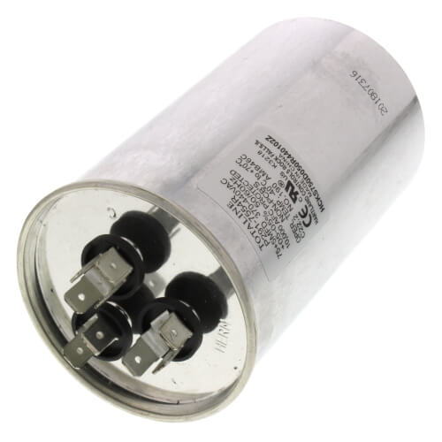 Carrier P291-7554R Dual Capacitor 75/5 MFD 440V Round Replacement Part