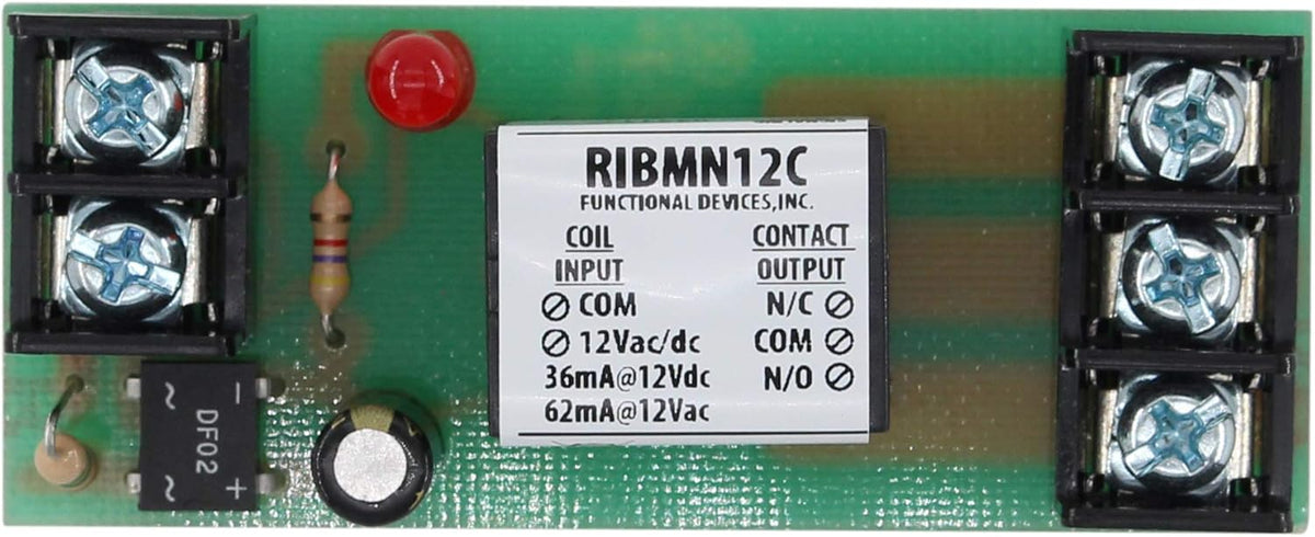 Functional Devices RIBMN12C Pilot Relay 12V 15A SPDT Track Mount