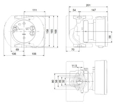 Grundfos 98126825 MAGNA1 32-100 GF N Stainless Steel Circulator Pump 1/6 HP 115/230 Volts 1 Phase