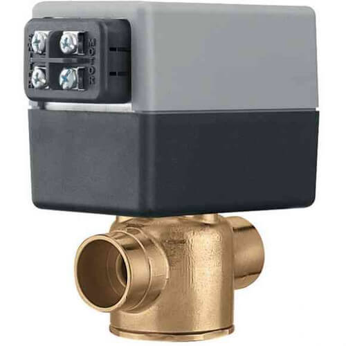 Caleffi Z57 2-Way Motorized Zone Valve with End Switch 1-1/4 Inch Sweat 7.5 Cv 24V