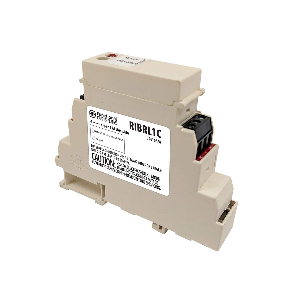 Functional Devices RIBRL1C DIN Rail Relay 10 Amp SPDT 10-30 Vac/dc