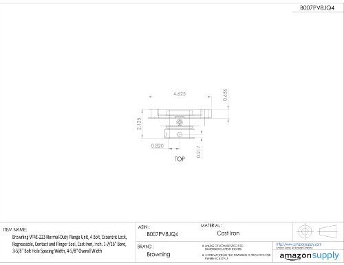 Browning VF4E-223 Normal-Duty Flange Unit Cast Iron 1-7/16 inch Bore