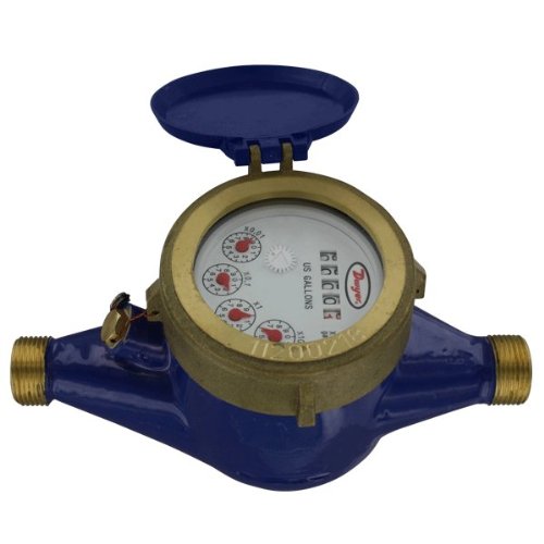 Dwyer WM2-A-C-03 3/4 Inch NPT Multi-Jet Brass Water Meter 30 GPM