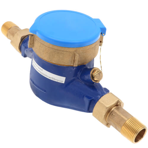 Dwyer WM2-A-C-03 3/4 Inch NPT Multi-Jet Brass Water Meter 30 GPM