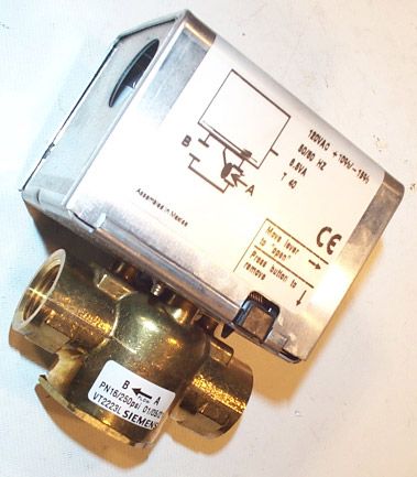 Siemens 243-00212 Zone Valve 2-Way 3/4 Inch NPT Brass with 24-Volt Spring Return Fail-Safe Actuator Normally Open