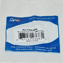 Supco RC10X450 Minisplit Run Capacitor 10Mfd 450V