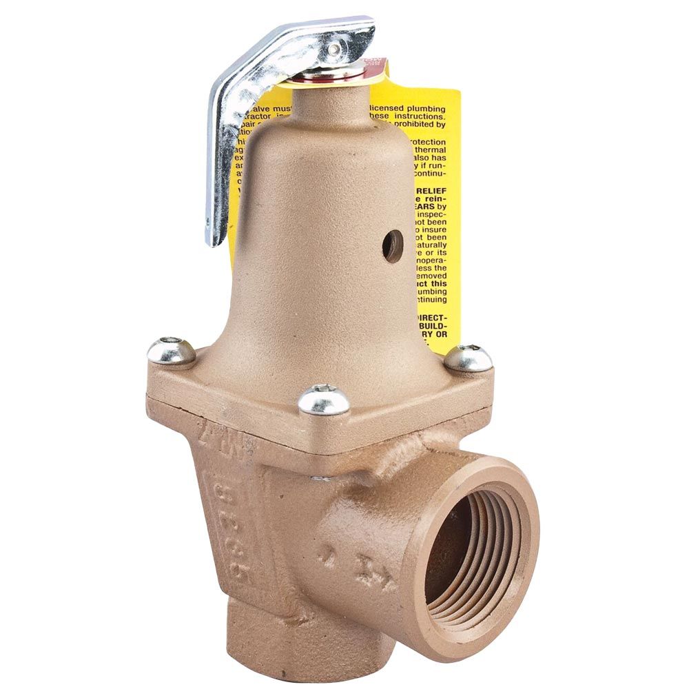 WATTS 0382821 740A 1 Inch NPT Bronze Pressure Relief Valve for Hot Water 75 psi Replacement 0382821