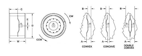 Rheem 70-42540-02 Blower Wheel 15x15 Inches 1 Inch Bore CW/CCW