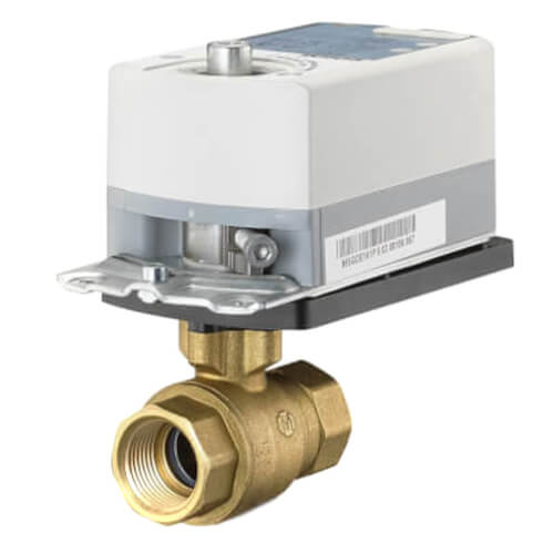 SIEMENS 171A-10311 2-Way 3/4-Inch 25 Cv Ball Valve with Brass Stem and Actuator 200 Psi Close-Off