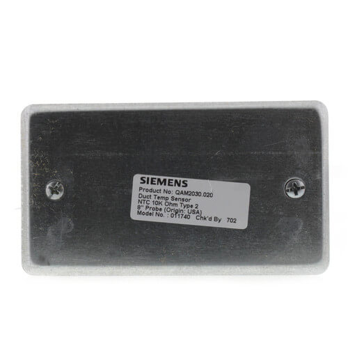 SIEMENS QAM2030.020 Duct Point Temperature Sensor 8-Inch - 10k Ohm