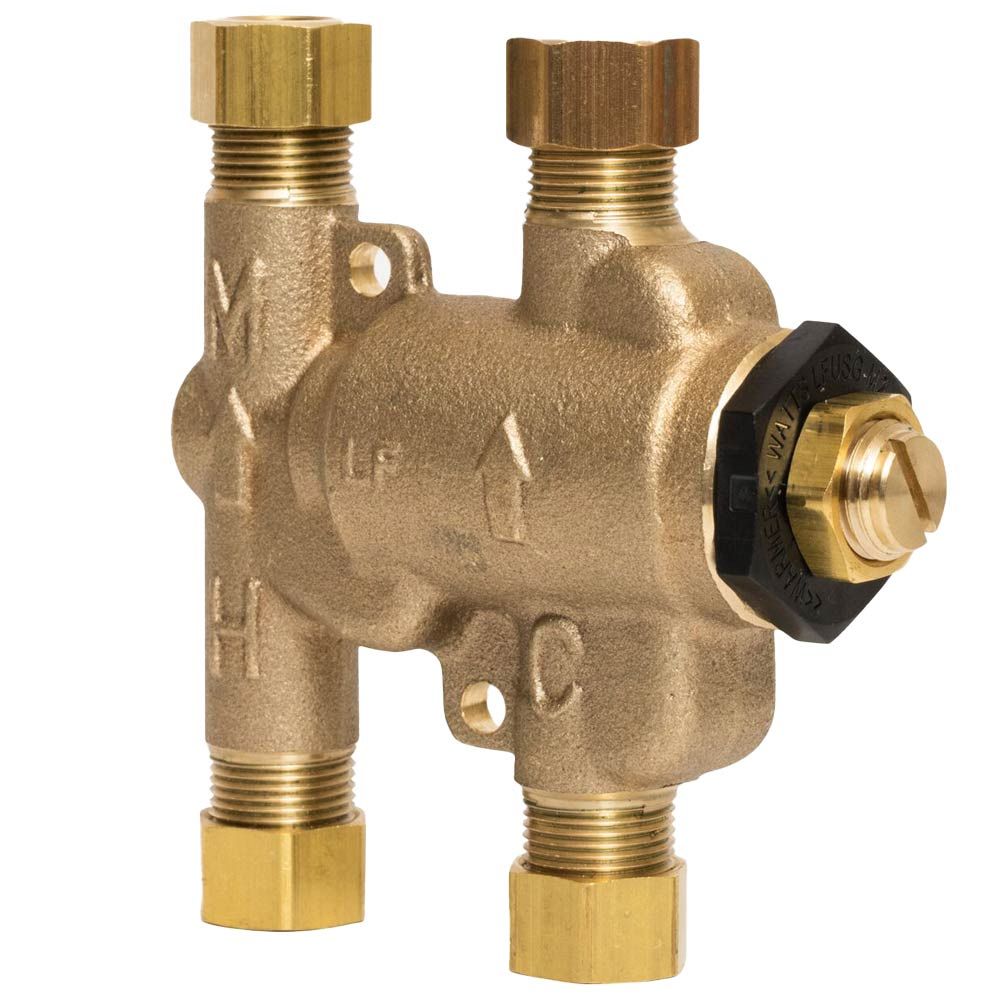 WATTS 0204152 LFUSG-B M3 Thermostatic Mixing Valve 3/8 Inch Compression Brass Bodied (Replaces 0204143)