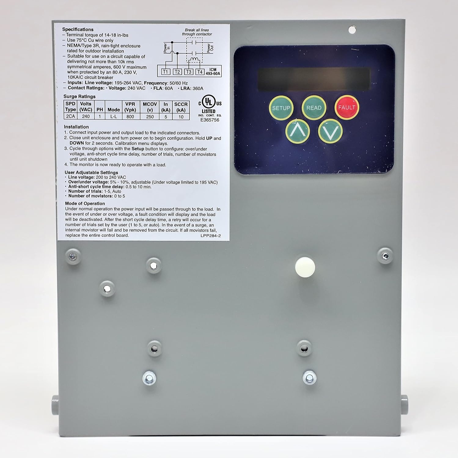 ICM Controls ICM493-60A Single Phase Line Voltage Monitor with Surge Protection