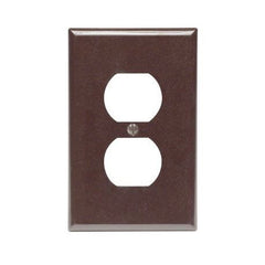 Leviton 80503 1-Gang Duplex Device Receptacle Wallplate, Midway Size, Thermoset, Device Mount, Brown