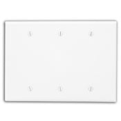 Leviton PJ33-W Midway Size High Impact Thermoplastic 3-Gang Blank Wallplate, White