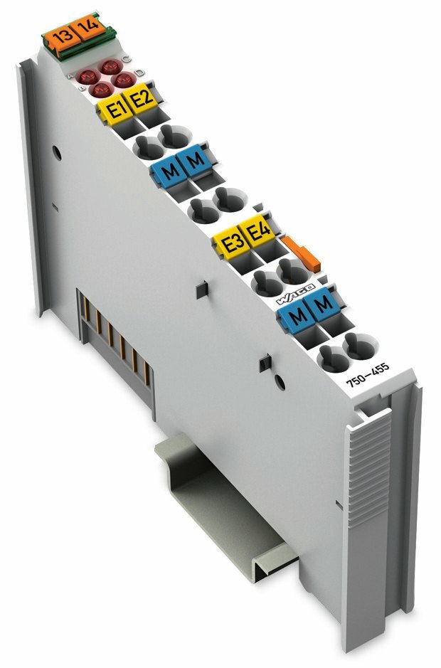 WAGO 750-455 Standard Analog Input Slice Module 4AI 4-20mA SE DIN Rail Mount