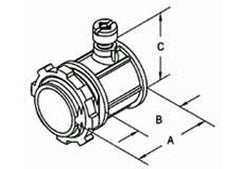 Bridgeport 230-DC2 Non-Insulated Set Screw Connector 1/2 Inch Die Cast Zinc