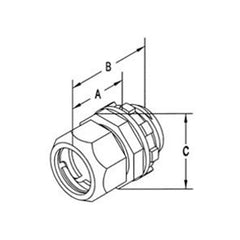 Bridgeport 252-RT2 EMT Raintight Compression Connector 1 Inch