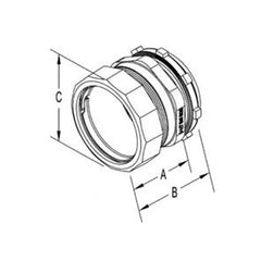 Bridgeport 256-DC2 Non-Insulated Compression Connector for 2-1/2 Inch Steel/Aluminum EMT Conduit