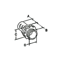 Bridgeport 521-DC2 Screw-In Conduit Connector 3/4 Inch Size Metal Flexible Conduit Die Cast Zinc