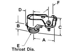 Bridgeport 801-DC2 Non-Insulated Throat Die Cast Zinc Conduit Connector 90 Degree Angle 3/8 Inch Trade For Cable Sizes