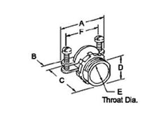 Bridgeport 672-DC2 Conduit Connector 2-Screw Strap Type 1 Inch KO