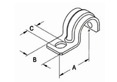 Bridgeport 906-S Heavy Wall 1-Hole Steel Pipe Strap 2 Inch