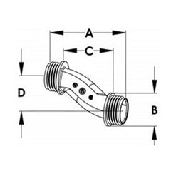 Bridgeport 1520-DC Offset Nipple 1/2 Inch Die Cast Zinc