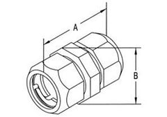 Bridgeport 262-RT Compression Coupling 1 Inch Raintight Zinc Die Cast