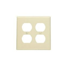 Leviton 80716-W 2-Gang 2 Duplex Receptacle Wall Plate 115.9mm Nylon White