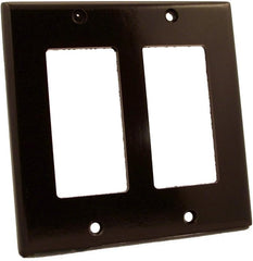 Leviton 80409 2-Gang Decora/GFCI Device Wallplate, Thermoset, Standard Size, Brown