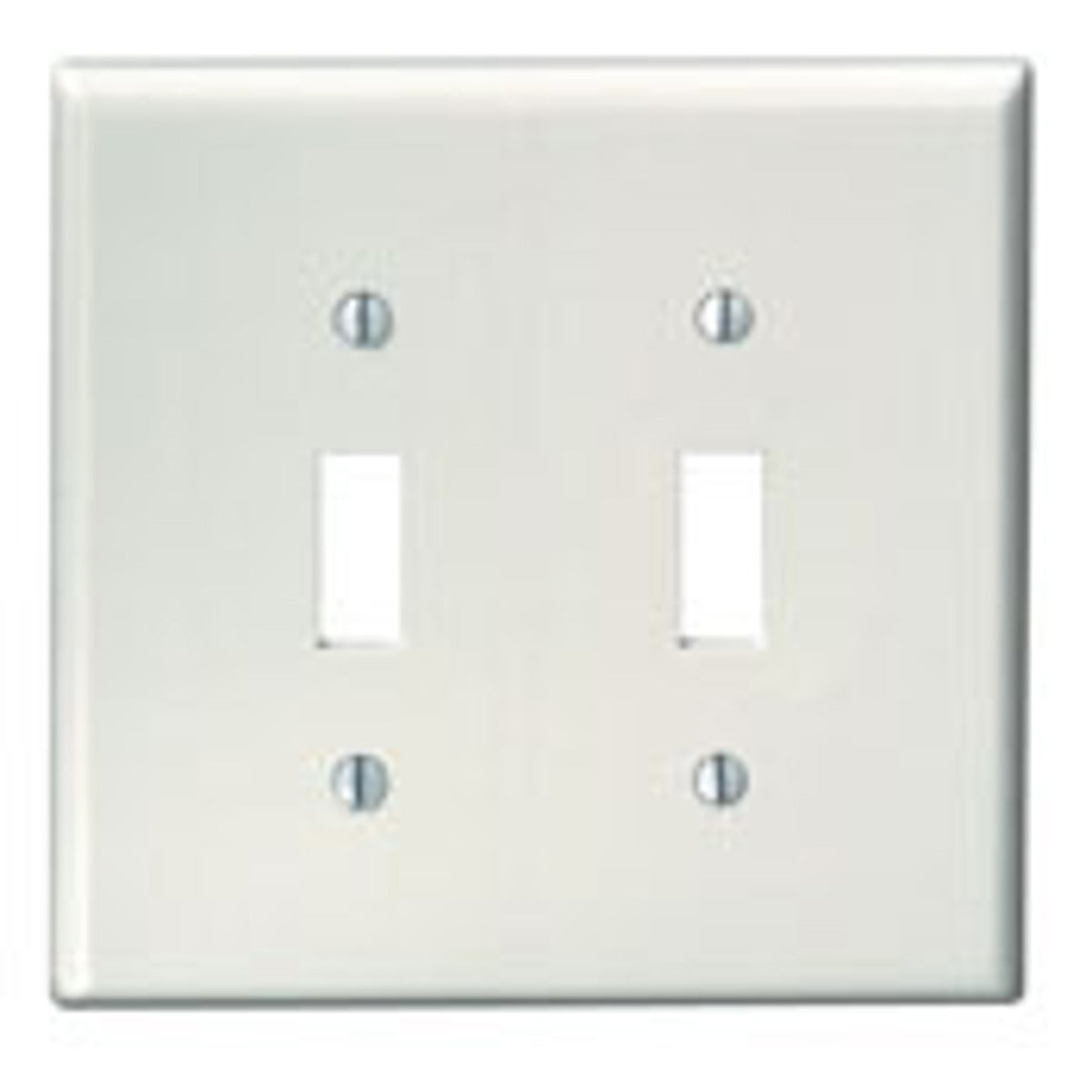 Leviton 80509-W 2-Gang Toggle Device Switch Wallplate Midway Size White