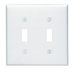 Leviton 80709-W 2-Gang Toggle Switch Wallplate White