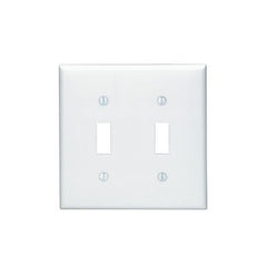 Leviton 80709-W 2-Gang Toggle Switch Wallplate White