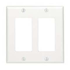 Leviton 80409-T Decora Wall Plate, 2-Gang, Standard Size, Thermoset, Device Mount Light Almond