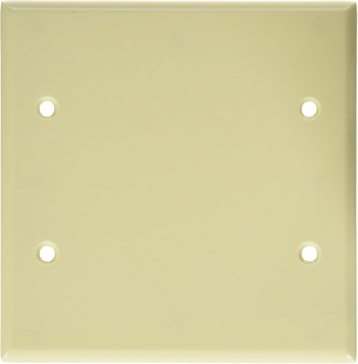 Leviton 86025 2-Gang Blank Wallplate Standard Size Thermoset Box Mount Ivory