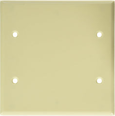 Leviton 86025 2-Gang Blank Wallplate Standard Size Thermoset Box Mount Ivory