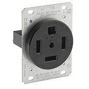 Leviton 9460 60 Amp 125/250 Volt NEMA 14-60R 3P 4W Straight Blade Receptacle Industrial Grade Grounding Black