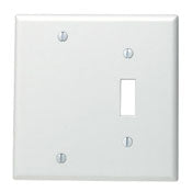 Leviton 88006 2-Gang 1-Toggle 1-Blank Device Combination Wallplate Standard Size Thermoset Box Mount White