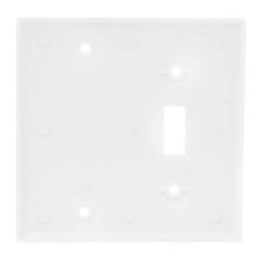 Leviton 88006 2-Gang 1-Toggle 1-Blank Device Combination Wallplate Standard Size Thermoset Box Mount White