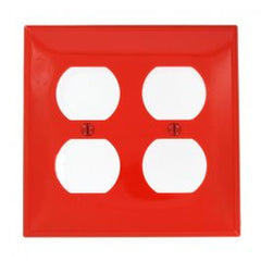 Leviton 80716-R Wallplate 2-Gang Duplex Device Red