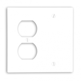 Leviton 88008 Combination Wallplate 2 Gang Thermoset White