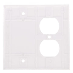 Leviton 88008 Combination Wallplate 2 Gang Thermoset White