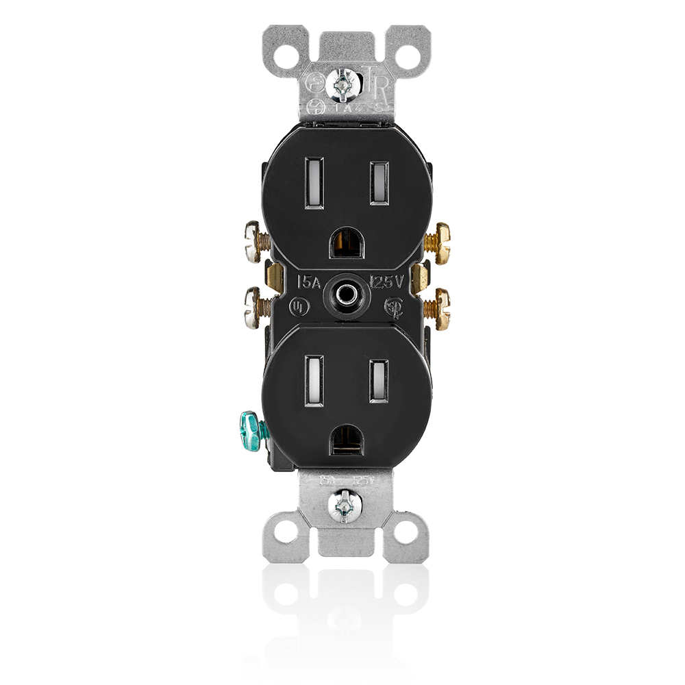 Leviton T5320-E Tamper-Resistant Duplex Receptacle 15A 125V Black