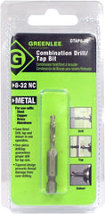 Greenlee DTAP8-32 Combination Drill and Tap Bit 8-32NC Steel Brass Finish